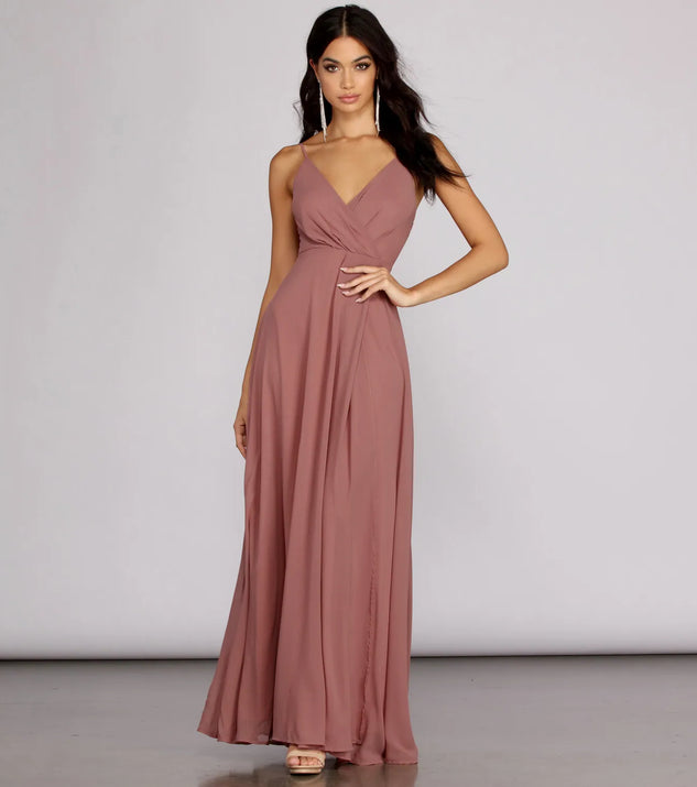 Yelena Chiffon Slit Gown