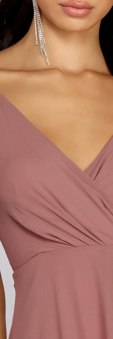 Yelena Chiffon Slit Gown