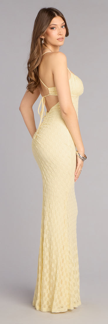 Windsor Sabrina Lace Mermaid Formal Dress in Yellow | Size: M Windsor Sabrina Lace Mermaid Formal Dress in Yellow | Size: M