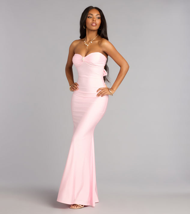 Zooey Faux Pearl Trim Mermaid Formal Dress Zooey Faux Pearl Trim Mermaid Formal Dress