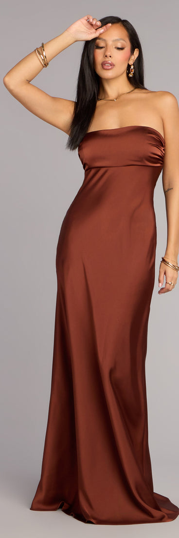 Brienna Satin Tie A-Line Formal Dress