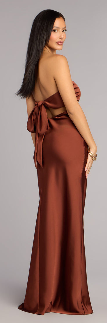 Brienna Satin Tie A-Line Formal Dress