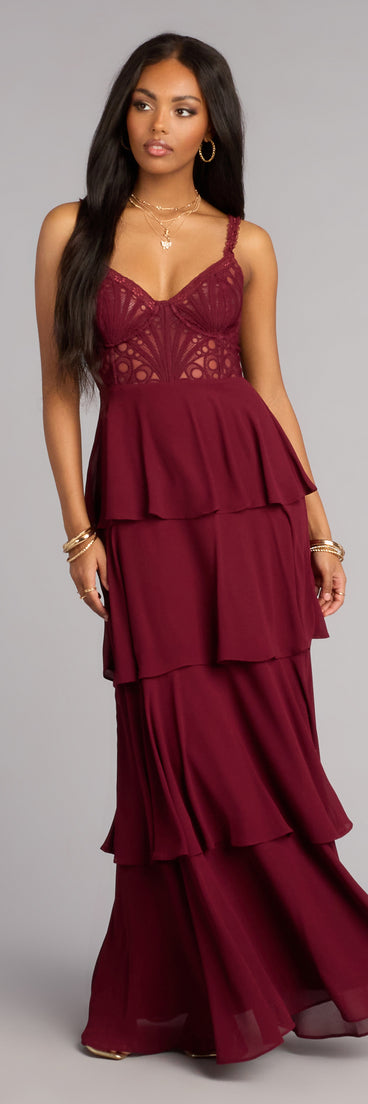 Katy Crochet Lace A-Line Formal Dress | Windsor Katy Crochet Lace A-Line Formal Dress | Windsor