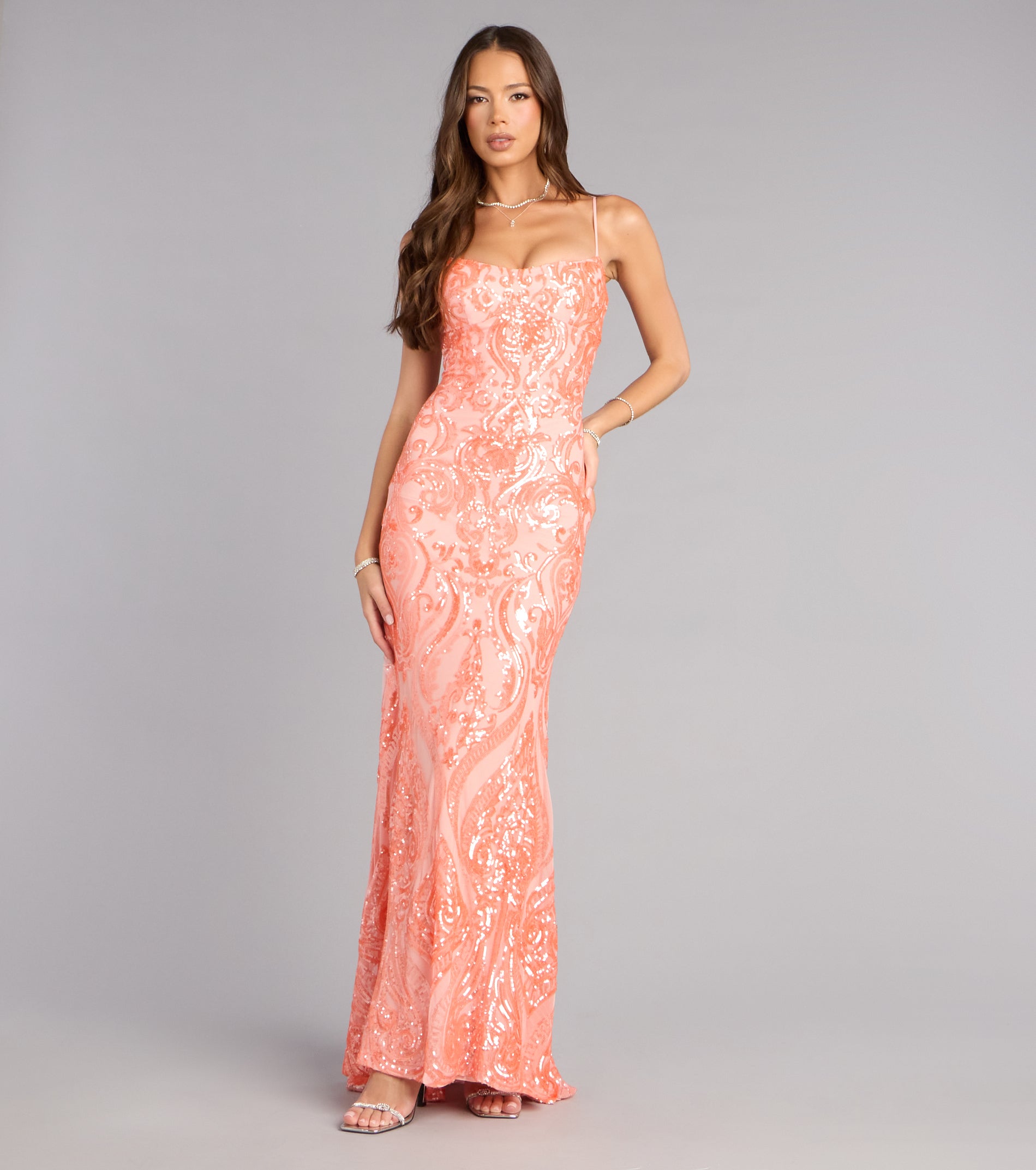 ジェイミー・プリンシプル/ミッドナイト・アワー Janie Sequin Lace-Up Formal Dress | Windsor