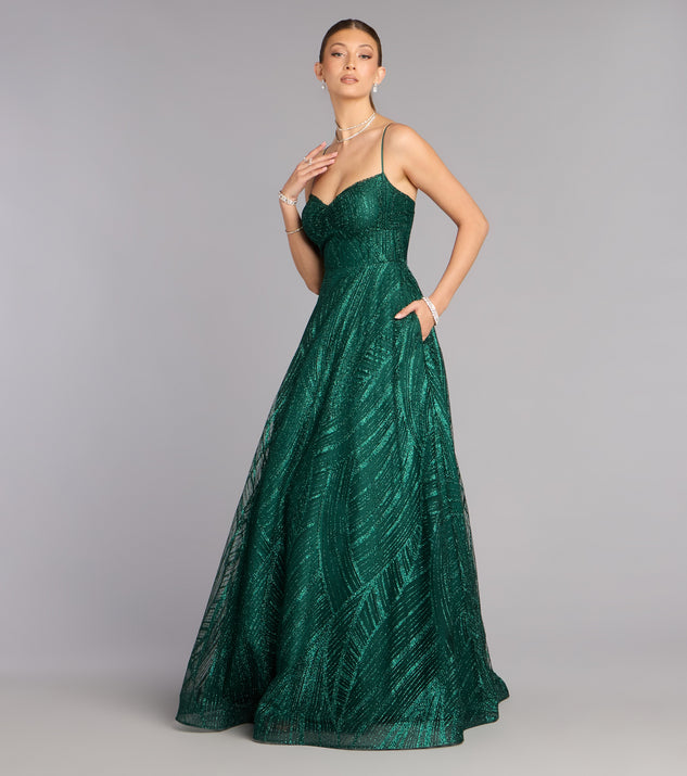 Cathy Glitter A-Line Formal Dress