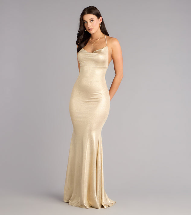 windsor gold dress Teresa Metallic Rhinestone Open Back Formal vintage black wedding dress