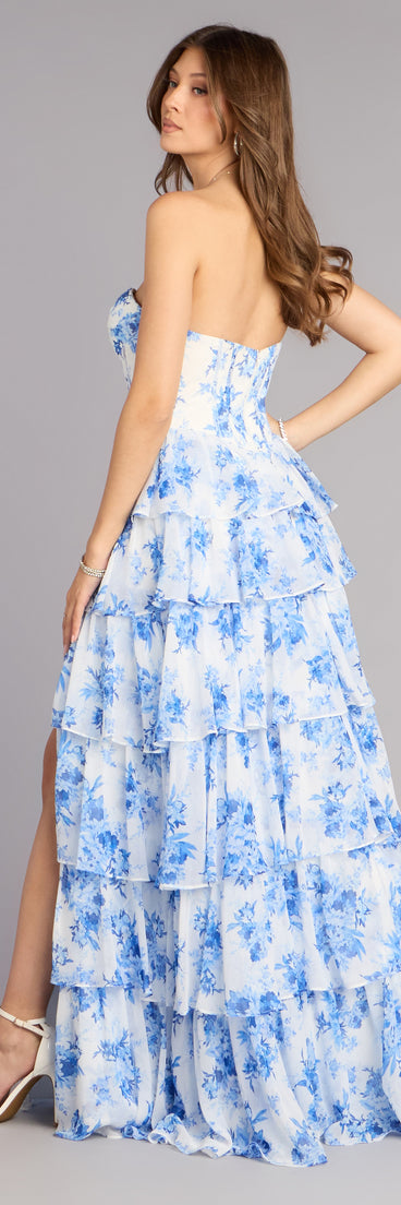 Amalia Floral Chiffon Formal Dress