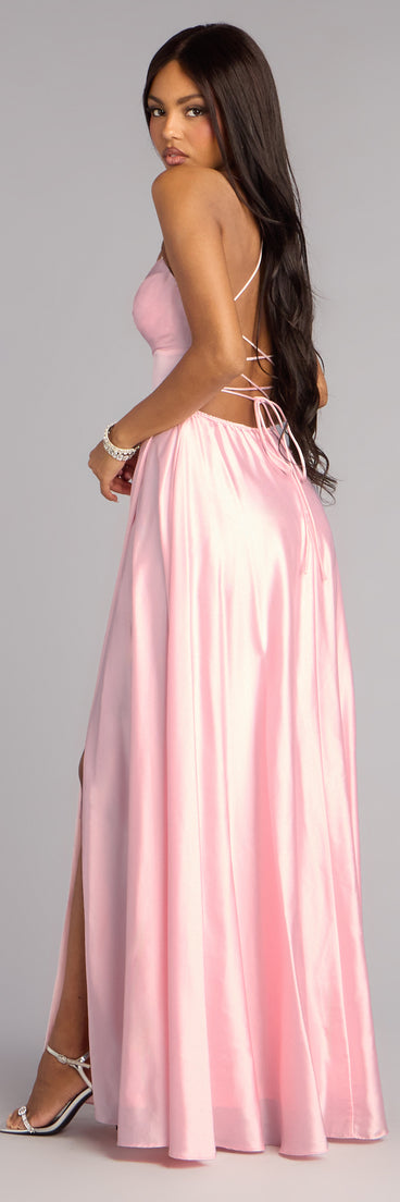 Natasha Satin A-Line Formal Dress