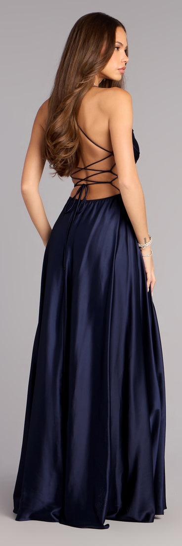 Natasha Satin A-Line Formal Dress