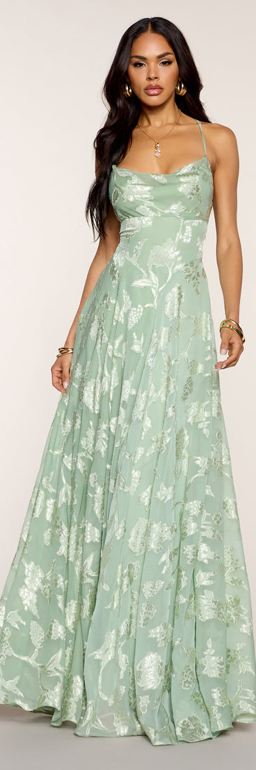 Vivienne Floral Brocade Lace-Up Dress