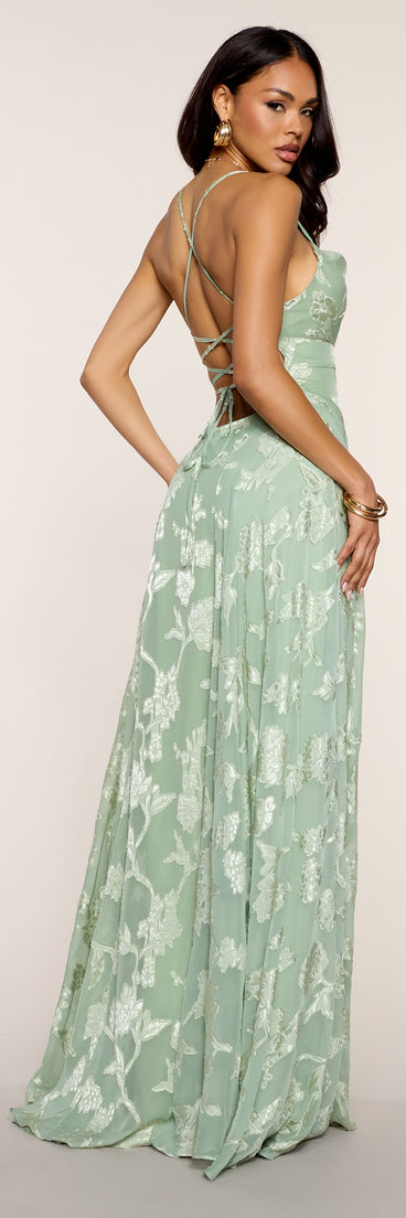 Vivienne Floral Brocade Lace-Up Dress