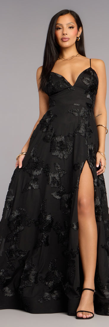 Quinn Soutache A-Line Slit Formal Dress