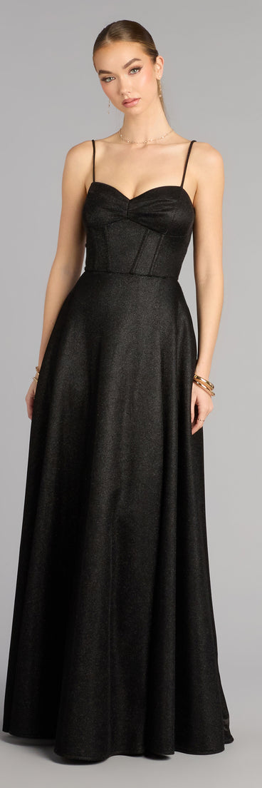 Leyla Glitter Woven A-Line Dress