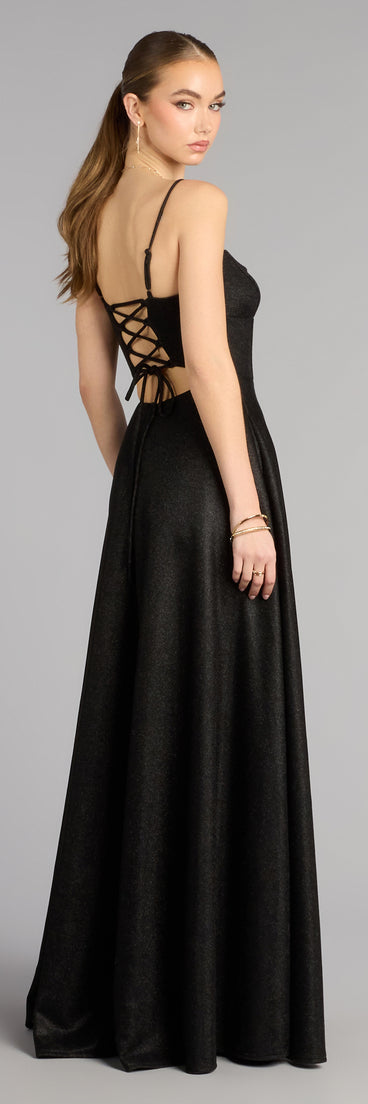 Leyla Glitter Woven A-Line Dress