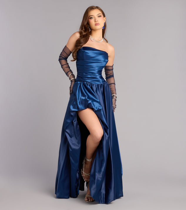 blue dress windsor Prom Dresses In Navy, Royal, & Light Blue Shes the sweetest corset midi dress featuring delicate pearl and crystal beaded trim accents Royal Blue Sparkly Sequin Mini