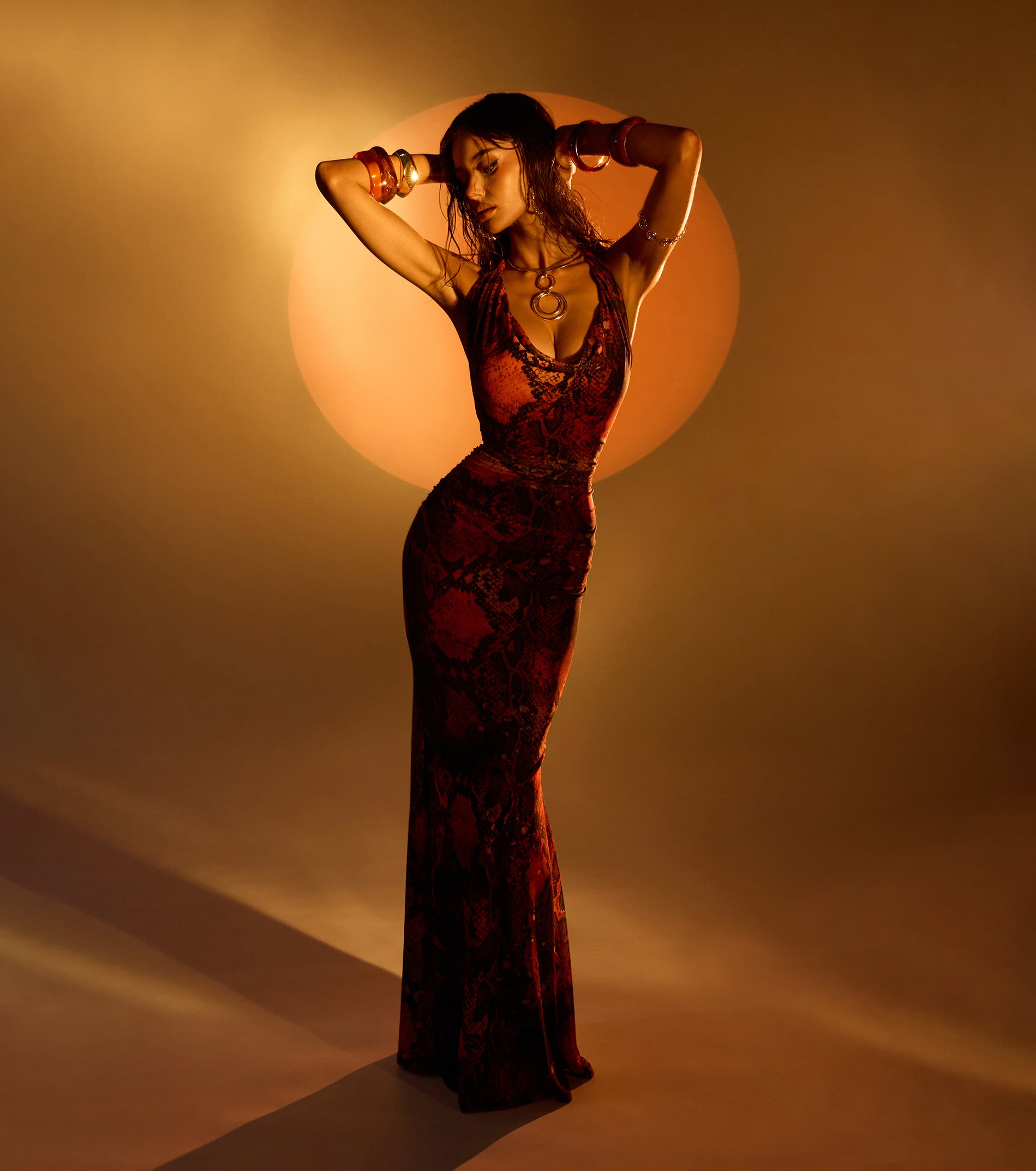 Ginger Beaded Open Back Formal Dress | Windsor
