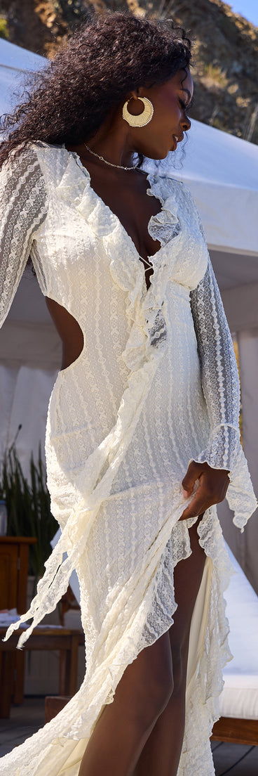 Caroline Lace Long Sleeve Formal Dress