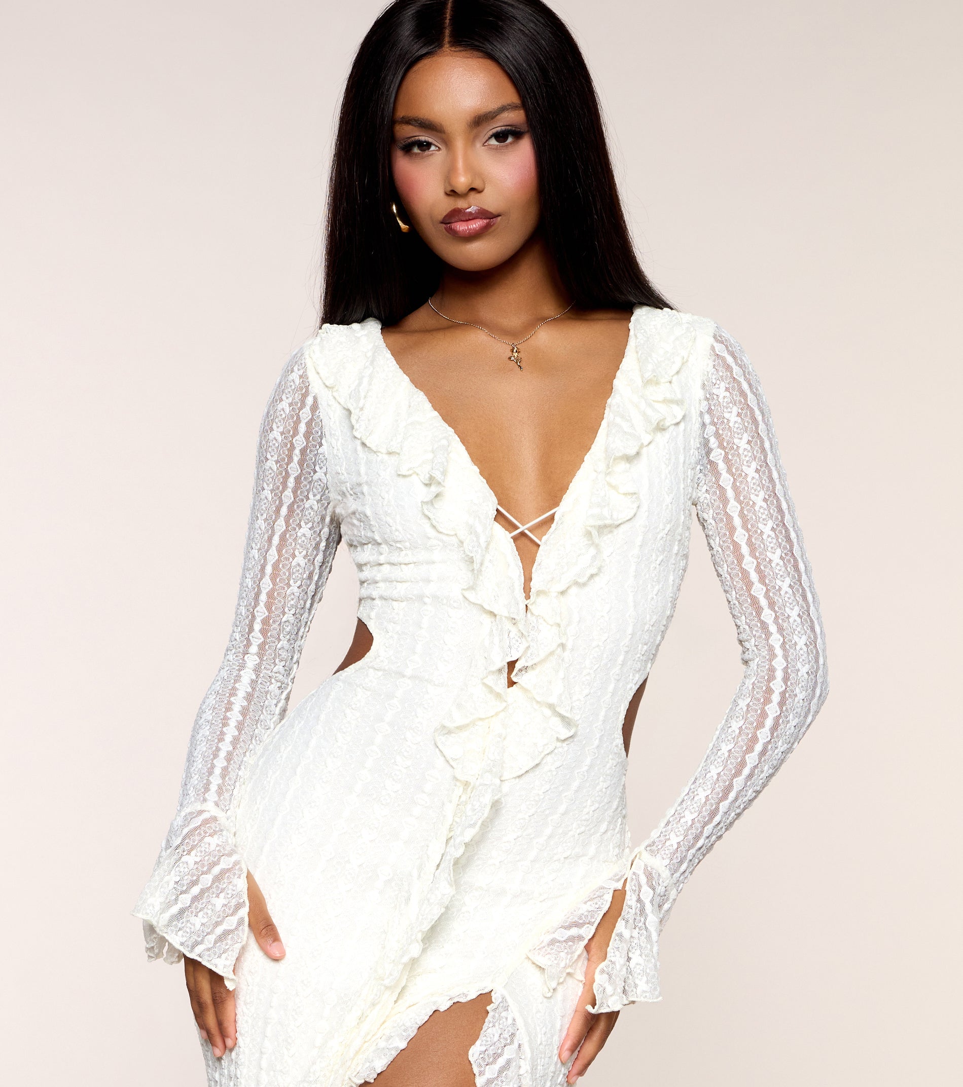 Caroline Lace Long Sleeve Formal Dress | Windsor