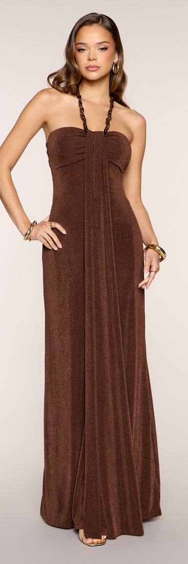 Maddie Halter Beaded A-Line Formal Dress