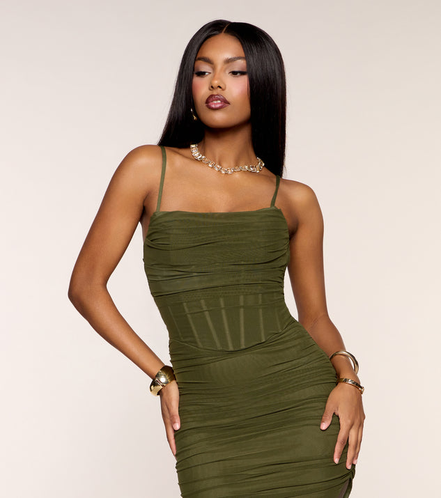 Brookelle Slit Corset Bodycon Formal Dress