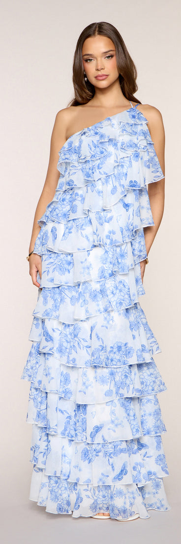 Steffanie Floral Chiffon Formal Dress