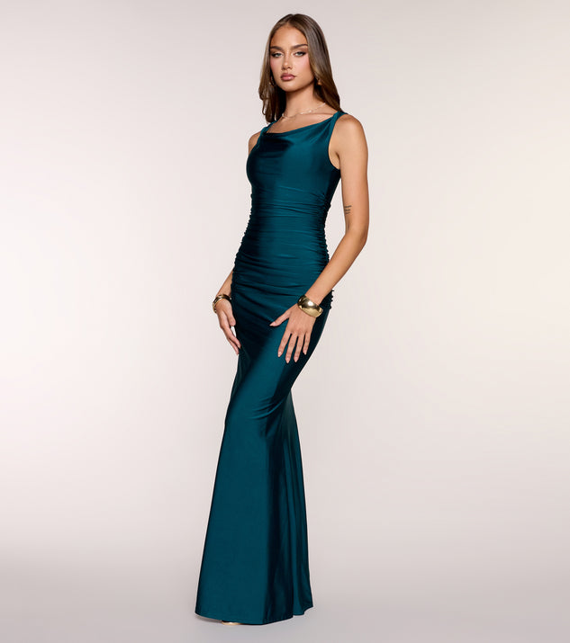 blanca boat neck mermaid formal dress Blanca Boat Neck Mermaid Formal Dress
