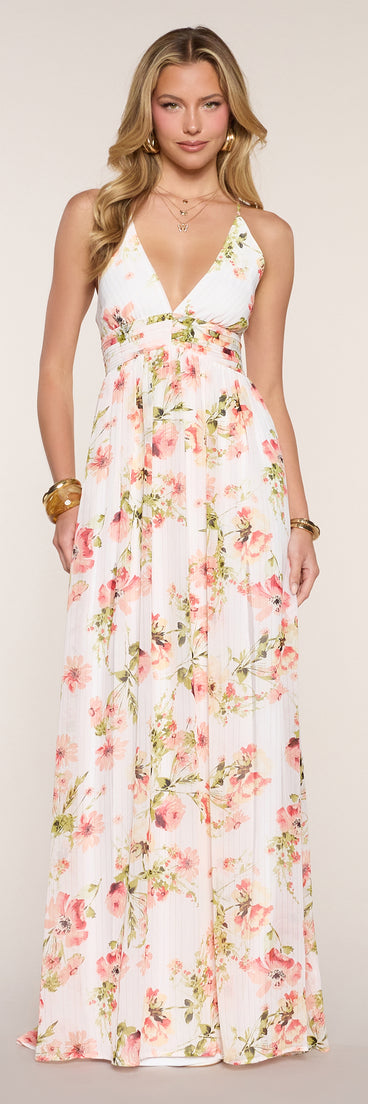May Floral Chiffon A-Line Formal Dress