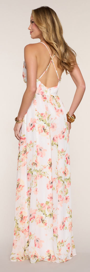 May Floral Chiffon A-Line Formal Dress