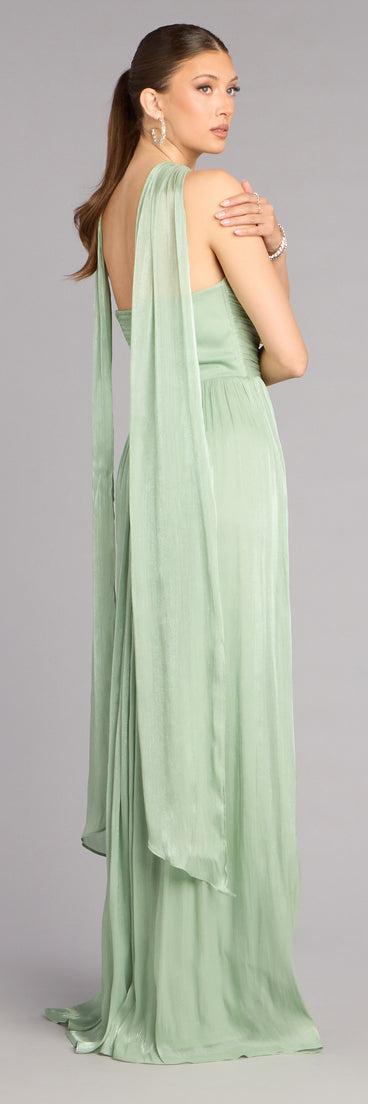 Serena Chiffon Formal Dress With Scarf
