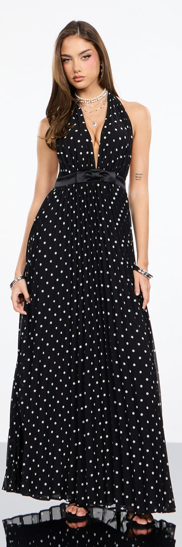 Agnes Polka Dot Chiffon Formal Dress