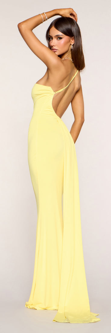 Vivan Open Back One Shoulder Mermaid Dress