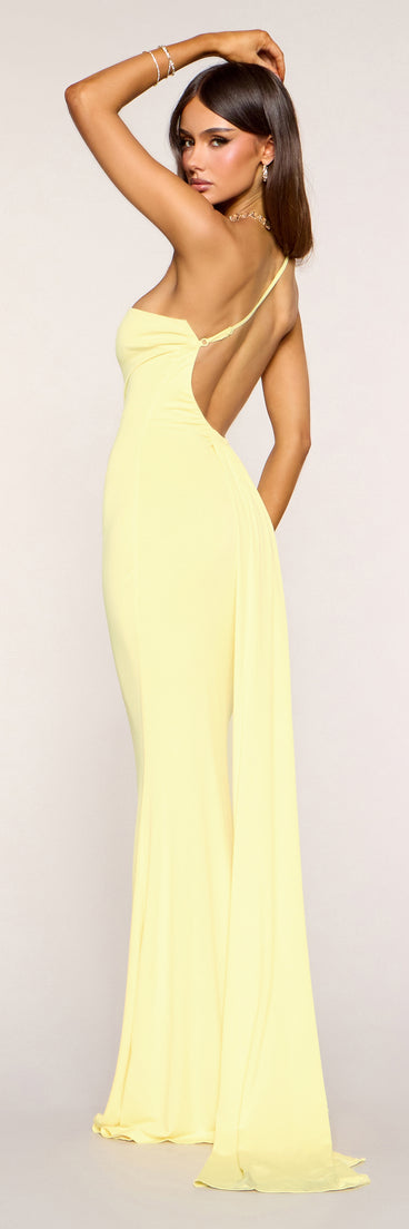 Vivan Open Back One Shoulder Mermaid Dress