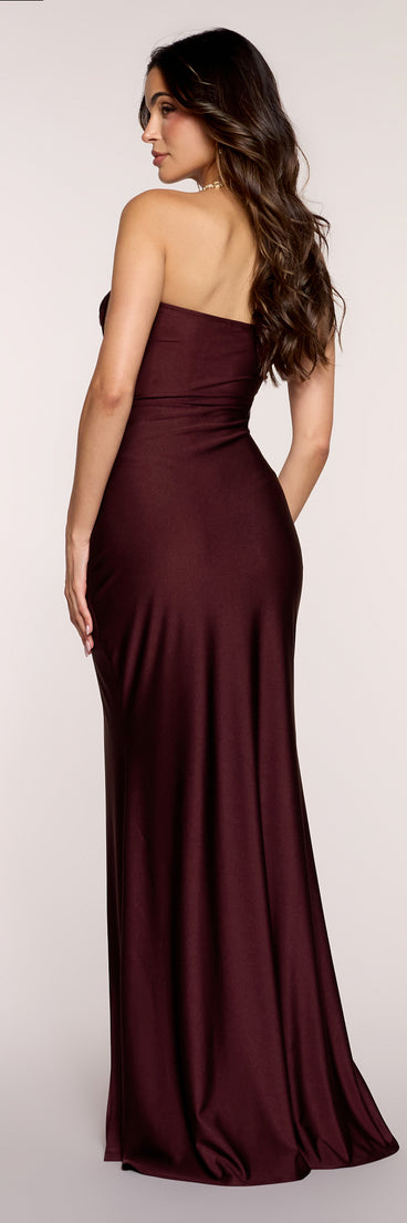 Cheryl Strapless Slit Mermaid Formal Dress