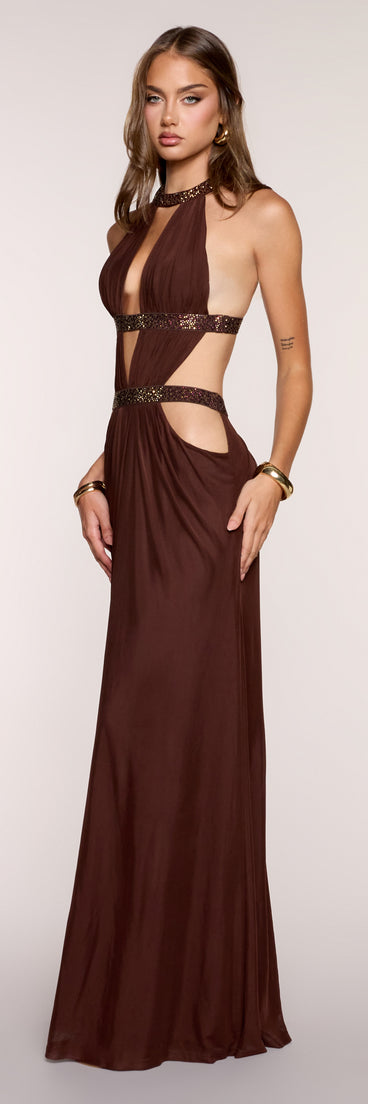 Penelope Mesh Rhinestone Formal Dress