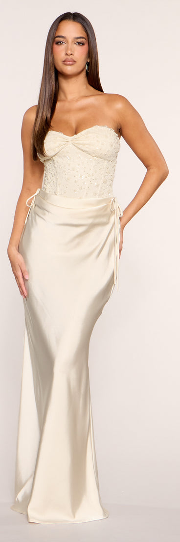 Evadne Corset Satin Mermaid Formal Dress