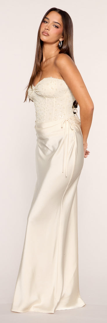 Evadne Corset Satin Mermaid Formal Dress