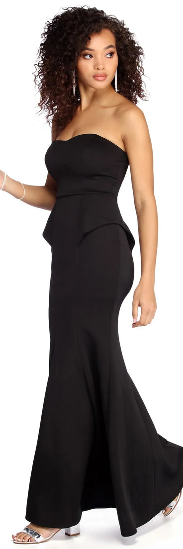 Brieann Formal Strapless Peplum Dress