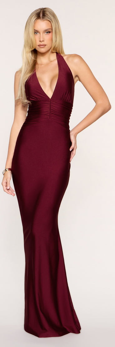 Cosima Plunge V Ruched Mermaid Formal Dress