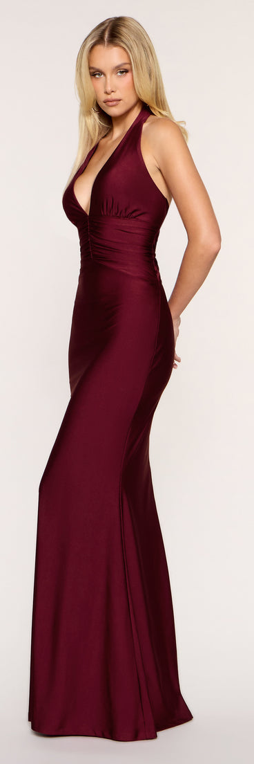 Cosima Plunge V Ruched Mermaid Formal Dress