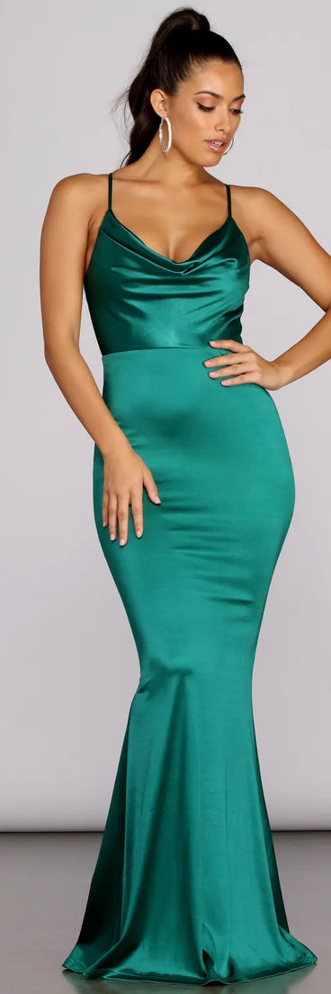 Diane Formal Satin Sleeveless Dress