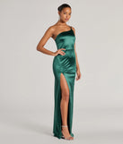 Whether it's the color or silhouette of the Rhiannon One-Shoulder Satin Long Dress, this hunter bridesmaid dress is a gorgeous pick for a maid-of-honor or to create a bridal party look ready to celebrate!