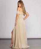 Make a bold statement in the Kaliyah Formal High Slit Lurex Dress in gold, the perfect spring dress for weddings, cocktail hours, nights out, and/or seasonal celebrations.