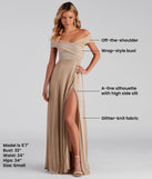 Celebrate in style with the Kaliyah Formal High Slit Lurex Dress, a gold formal wedding guest dress featuring an elegant silhouette and luxe details, perfect for a black-tie celebration.