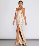 Caressa Sequin Evening Gown