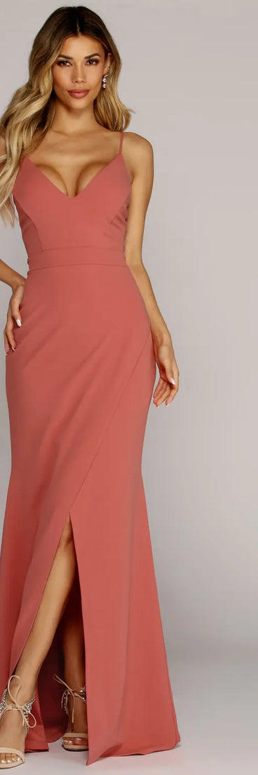 Katerina Crepe Wrap Gown
