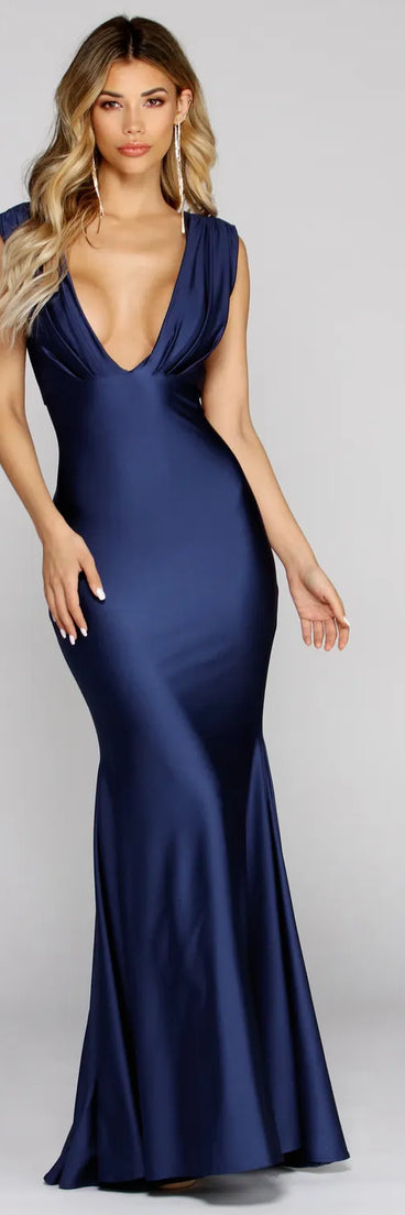 Jaslynn Formal Plunging Mermaid Dress