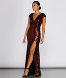 Darby Sequin Cap Sleeve Gown