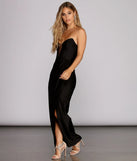 Dionne Strapless Column Wrap Gown