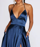 Ellie Formal Satin High Slit Dress