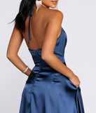 Ellie Formal Satin High Slit Dress